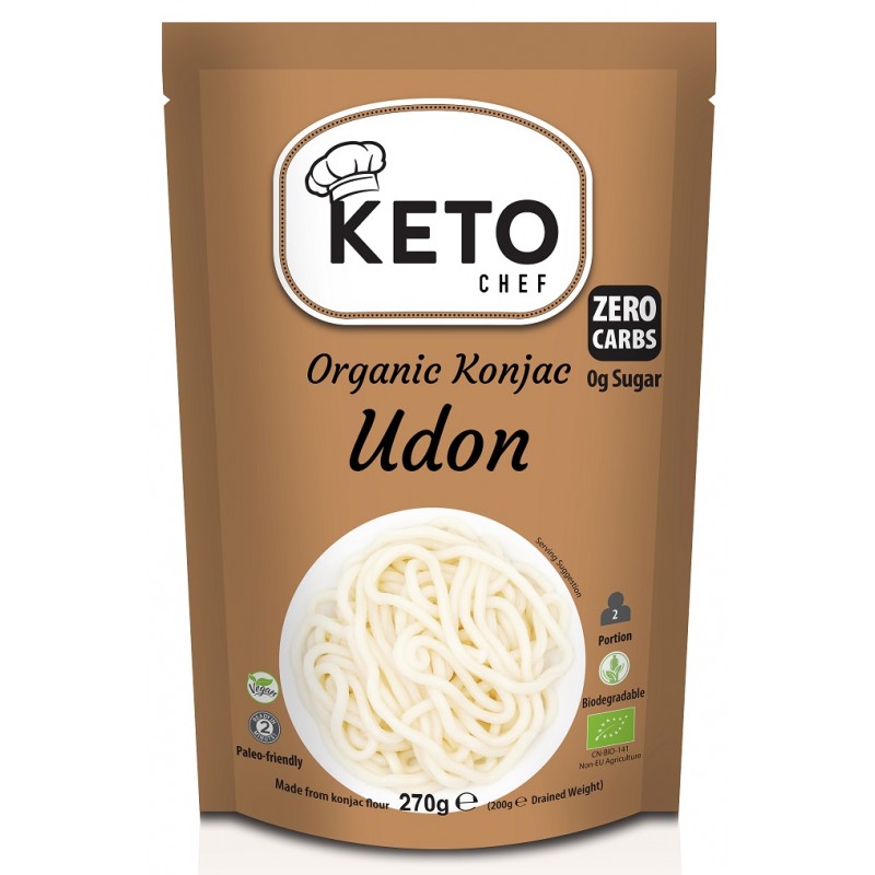 MAKARON KETO (KONJAC TYPU NOODLE UDON) BEZGLUTENOWY BIO 270 g - KETO CHEF (BETTER THAN FOODS)