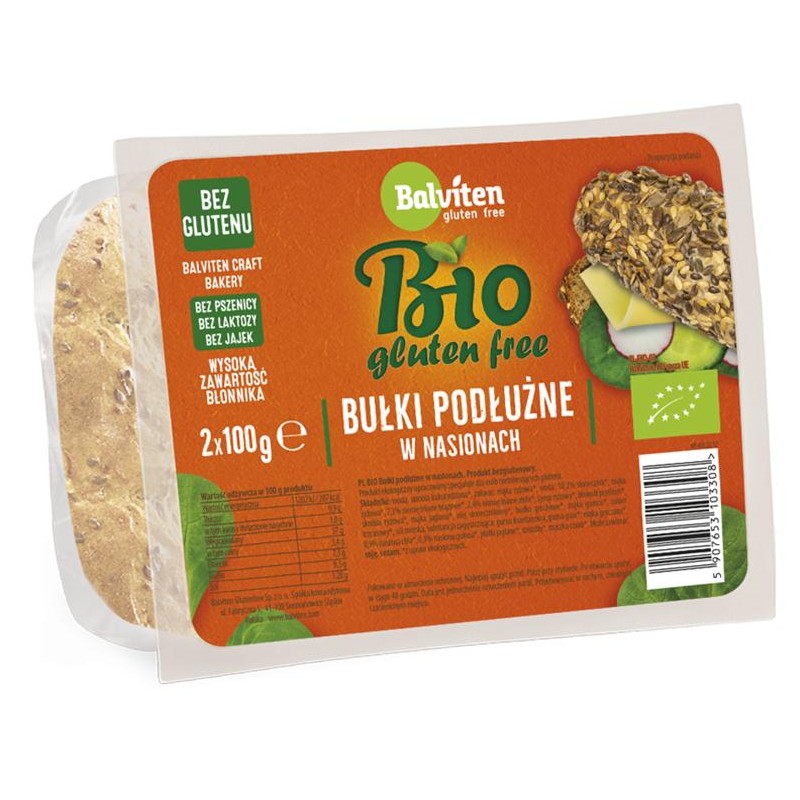 BUŁKI PODŁUŻNE W NASIONACH BEZGLUTENOWE BIO (2 x 100 g) 200 g - BALVITEN