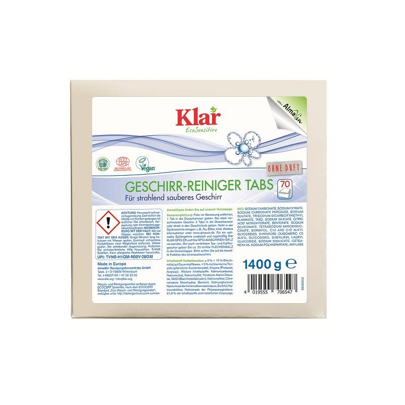 TABLETKI DO ZMYWAREK ECO (70 szt.) - KLAR