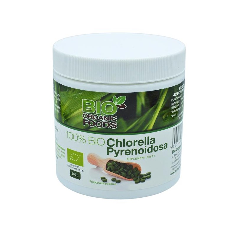CHLORELLA PYRENOIDOSA BIO (250 mg) 1200 TABLETEK - BIO ORGANIC FOODS