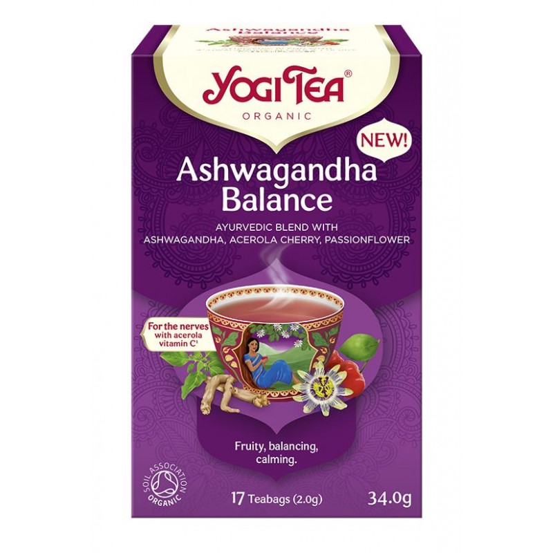 HERBATKA AJURWEDYJSKA RÓWNOWAGA Z ASHWAGANDHĄ (ASHWAGANDHA BALANCE) BIO (17 x 2 g) 34 g - YOGI TEA