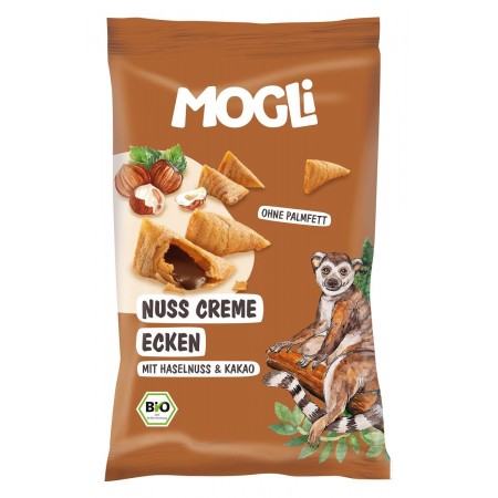 ROŻKI Z KREMEM ORZECHOWO - KAKAOWYM BEZGLUTENOWE BIO 30 g - MOGLI