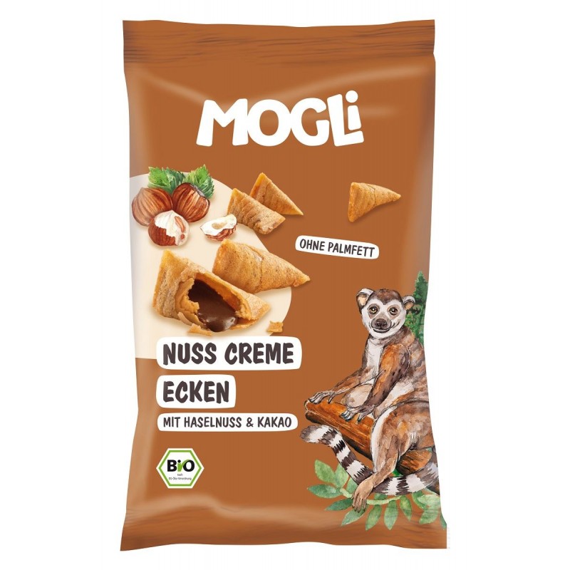 ROŻKI Z KREMEM ORZECHOWO - KAKAOWYM BEZGLUTENOWE BIO 30 g - MOGLI