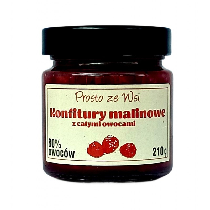KONFITURA EKSTRA Z MALIN Z CAŁYMI OWOCAMI 210 g - PROSTO ZE WSI