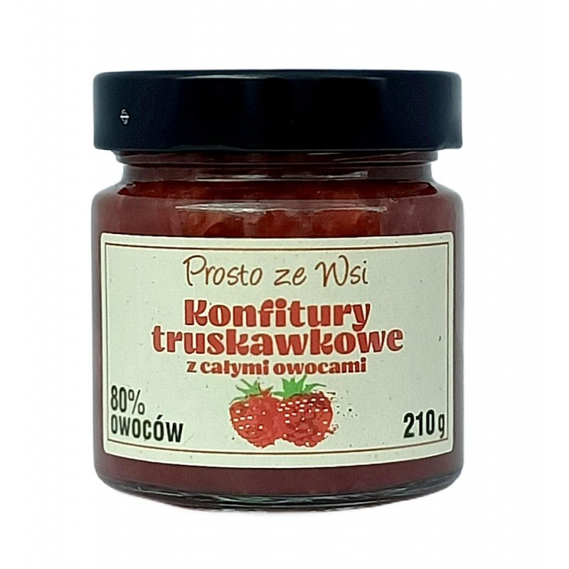 KONFITURA EKSTRA Z TRUSKAWEK Z CAŁYMI OWOCAMI 210 g - PROSTO ZE WSI