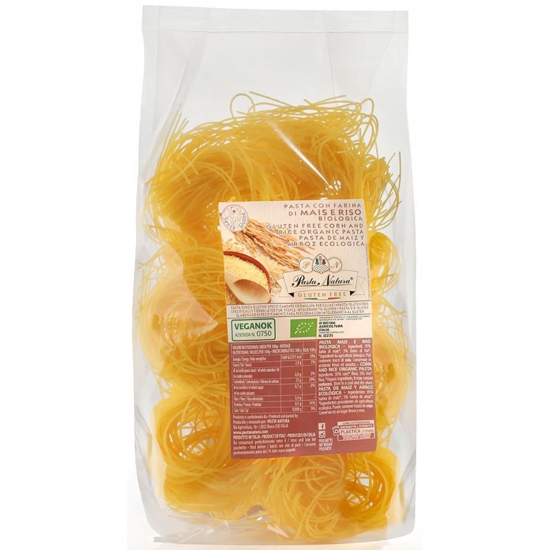MAKARON (KUKURYDZIANO - RYŻOWY) SPAGHETTI BEZGLUTENOWY BIO 250 g - PASTA NATURA
