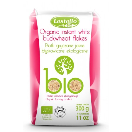 PŁATKI GRYCZANE JASNE BŁYSKAWICZNE BIO 300 g - LESTELLO