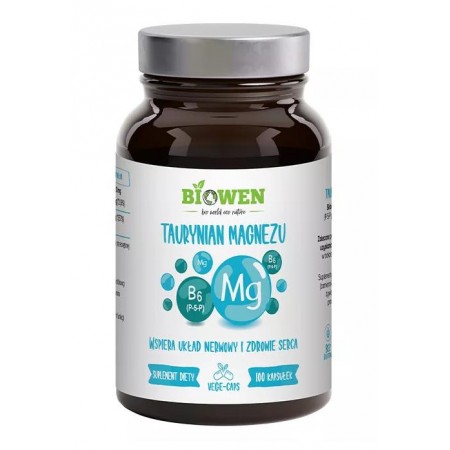 TAURYNIAN MAGNEZU + WITAMINA B6 100 KAPSUŁEK -  HEMPKING (BIOWEN)