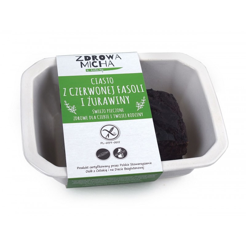 CIASTO Z CZERWONEJ FASOLI Z ŻURAWINĄ BEZGLUTENOWE 140 g - ZDROWA MICHA (NA ZAMÓWIENIE)