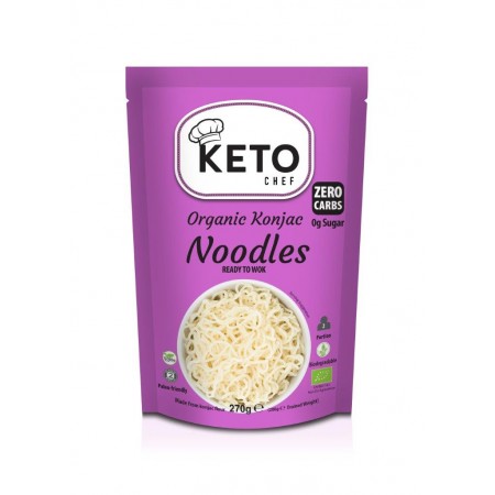 MAKARON KETO (KONJAC TYPU NOODLE GOTOWY NA WOKA) BEZGLUTENOWY BIO 270 g - KETO CHEF (BETTER THAN FOODS)