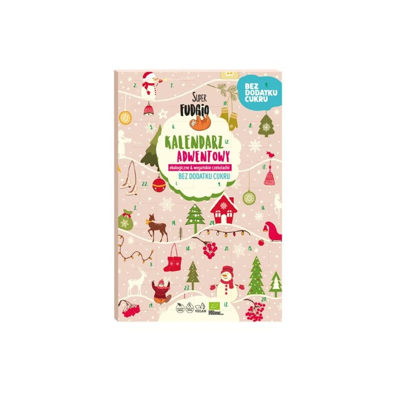 KALENDARZ ADWENTOWY (CZEKOLADKI KOKOSOWE BEZ DODATKU CUKRU BEZGLUTENOWE) BIO 100 g - ME GUSTO (SUPER FUDGIO) (PRODUKT SEZONOWY)
