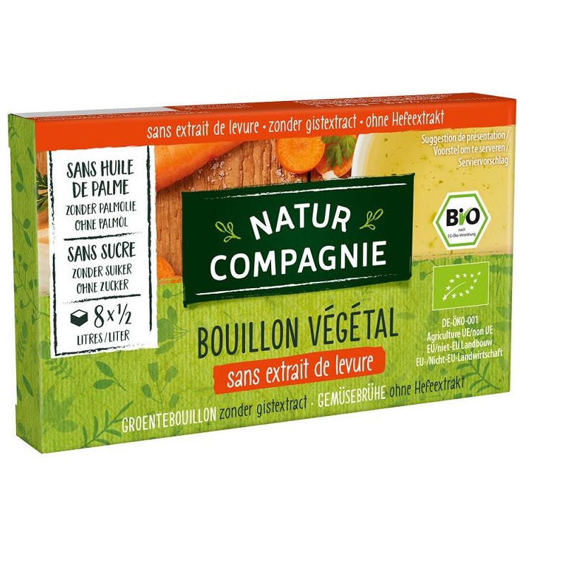 BULION - KOSTKI WARZYWNE BEZ DODATKU DROŻDŻY BIO (8 x 10,5 g) 84 g - NATUR COMPAGNIE