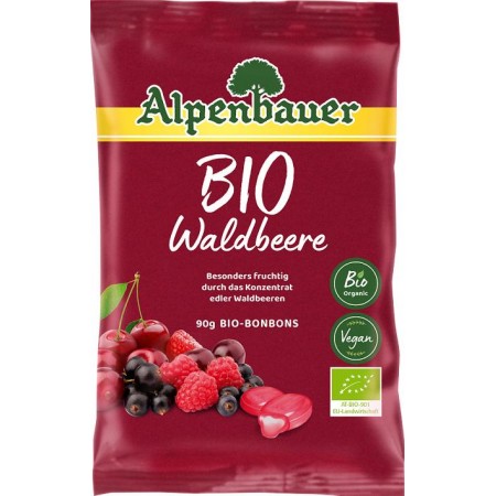 CUKIERKI Z NADZIENIEM O SMAKU OWOCÓW LEŚNYCH BIO 90 g - ALPENBAUER