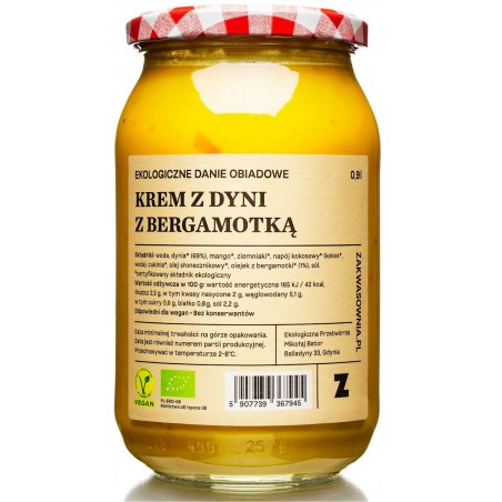 ZUPA KREM Z DYNI Z BERGAMOTKĄ BIO 900 ml - DELIKATNA (ZAKWASOWNIA)