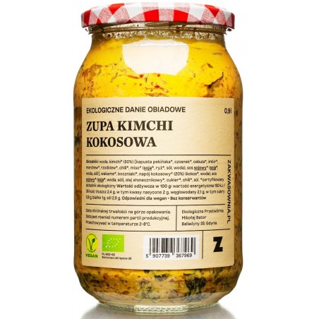 ZUPA KIMCHI KOKOSOWA BIO 900 ml - DELIKATNA (ZAKWASOWNIA)