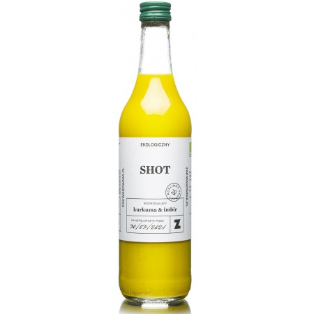 SHOT Z POMARAŃCZY Z KURKUMĄ I IMBIREM ROZGRZEWAJĄCY BIO 500 ml - DELIKATNA (ZAKWASOWNIA)
