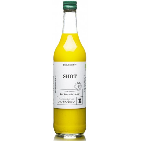 SHOT Z POMARAŃCZY Z KURKUMĄ I IMBIREM ROZGRZEWAJĄCY BIO 500 ml - DELIKATNA (ZAKWASOWNIA)