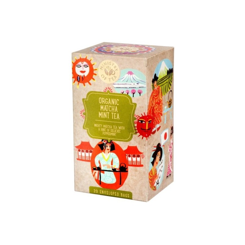 HERBATA ZIELONA Z MIĘTĄ I MATCHĄ BIO (20 x 1,7 g) 34 g - MINISTRY OF TEA