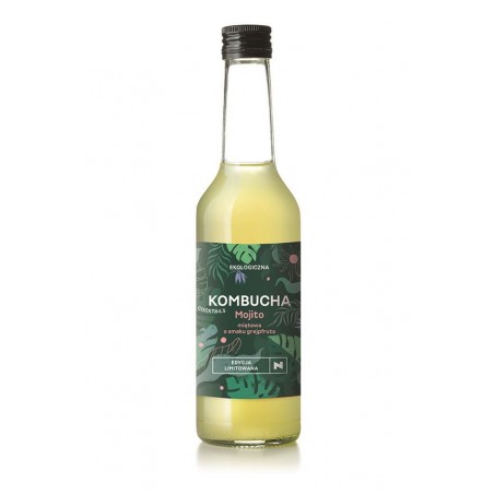 KOMBUCHA KOKTAJLOWA MOJITO MIĘTOWA O SMAKU GREJPFRUTA BIO 270 ml - DELIKATNA (ZAKWASOWNIA)