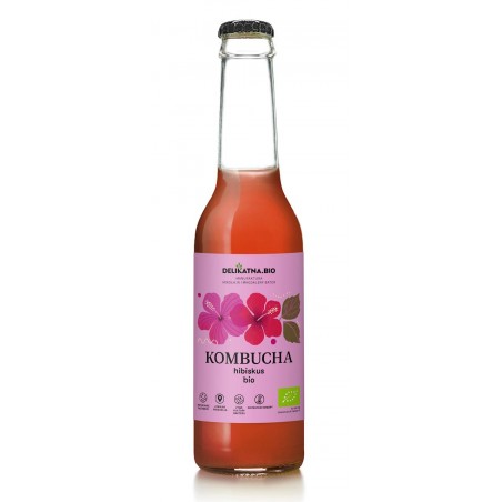 KOMBUCHA Z HIBISKUSEM BIO 270 ml - DELIKATNA (ZAKWASOWNIA)