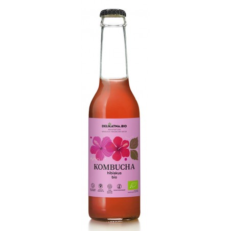 KOMBUCHA Z HIBISKUSEM BIO 270 ml - DELIKATNA (ZAKWASOWNIA)