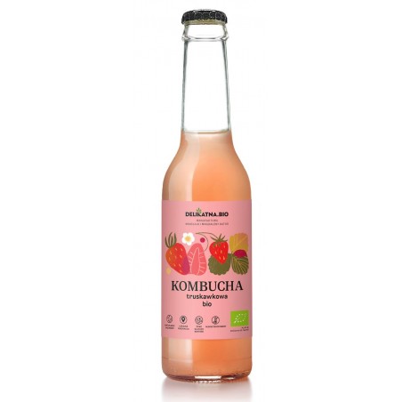 KOMBUCHA TRUSKAWKOWA BIO 270 ml - DELIKATNA (ZAKWASOWNIA)