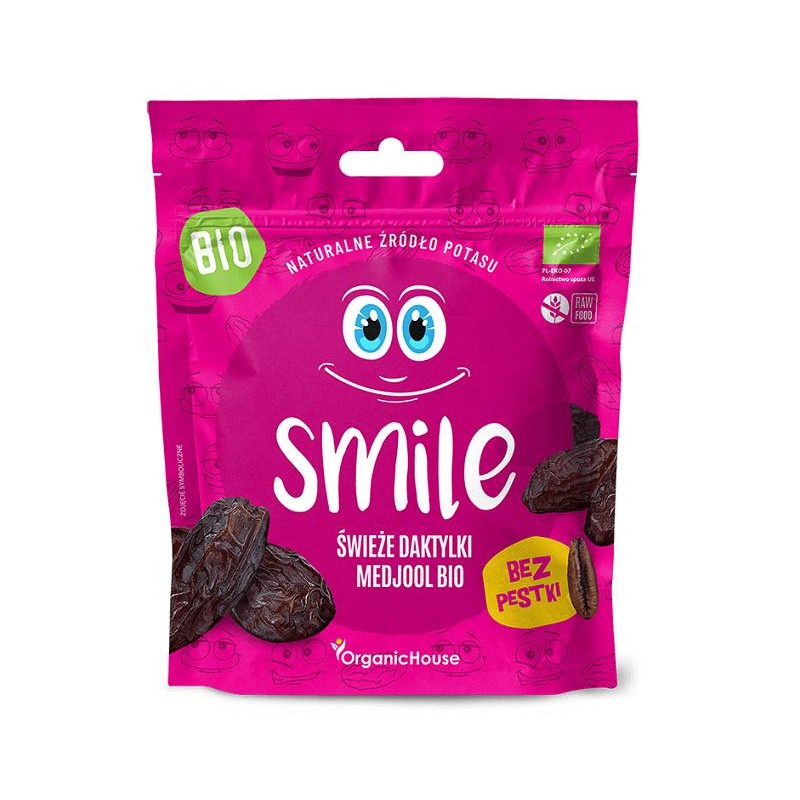 DAKTYLE SMILE MEDJOOL ŚWIEŻE BEZ PESTEK BEZGLUTENOWE BIO 100 g - ORGANIC HOUSE