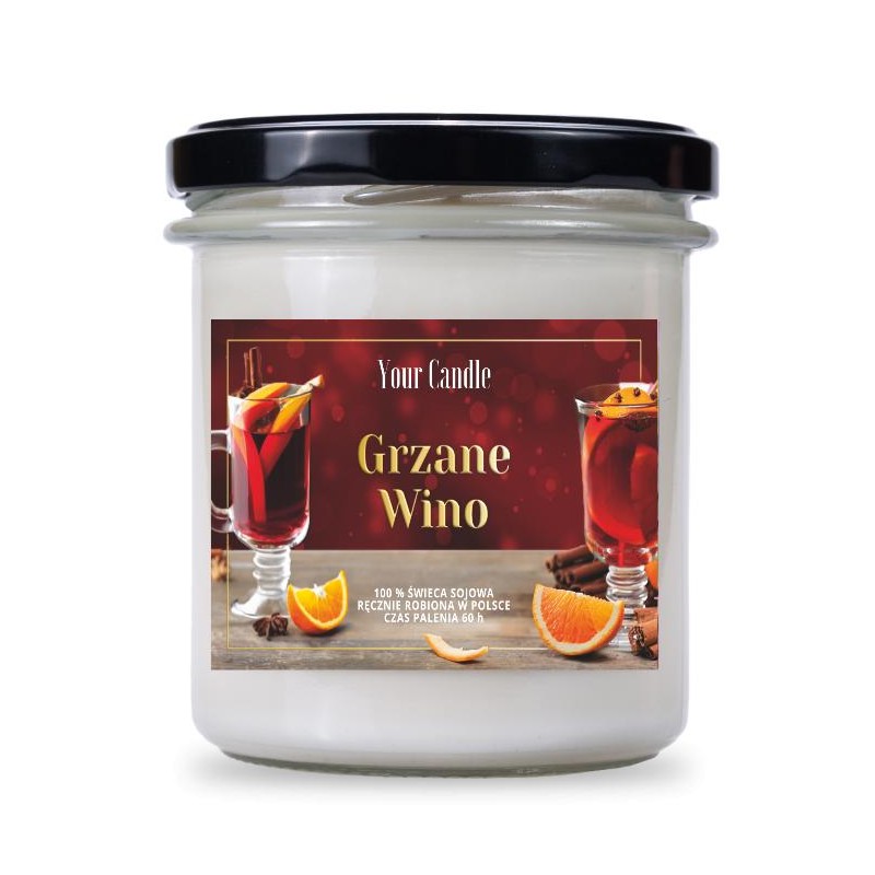 ŚWIECA SOJOWA ZAPACHOWA GRZANE WINO 300 ml - YOUR CANDLE (PRODUKT SEZONOWY)
