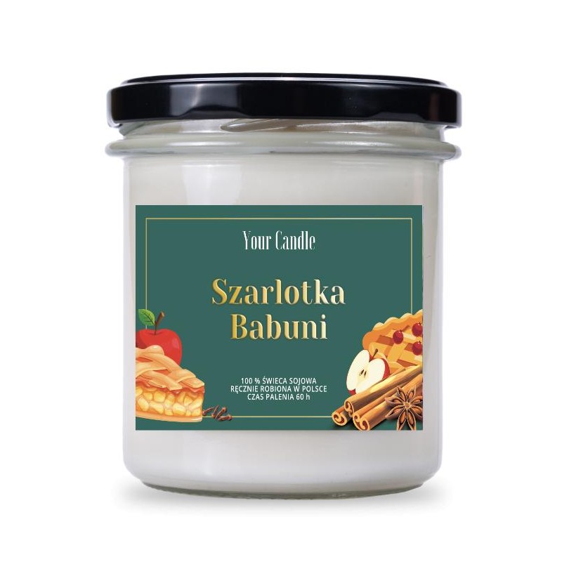 ŚWIECA SOJOWA ZAPACHOWA SZARLOTKA BABUNI 300 ml - YOUR CANDLE (PRODUKT SEZONOWY)
