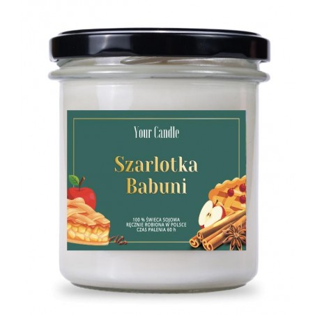 ŚWIECA SOJOWA ZAPACHOWA SZARLOTKA BABUNI 300 ml - YOUR CANDLE (PRODUKT SEZONOWY)