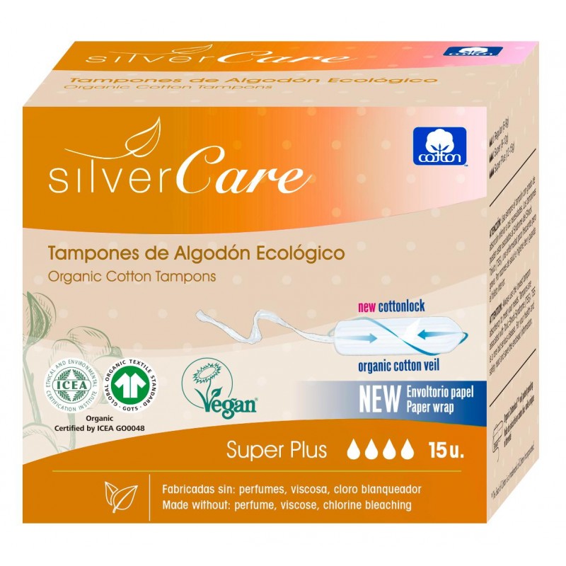 TAMPONY BAWEŁNIANE SUPER PLUS 15 szt. - SILVER CARE