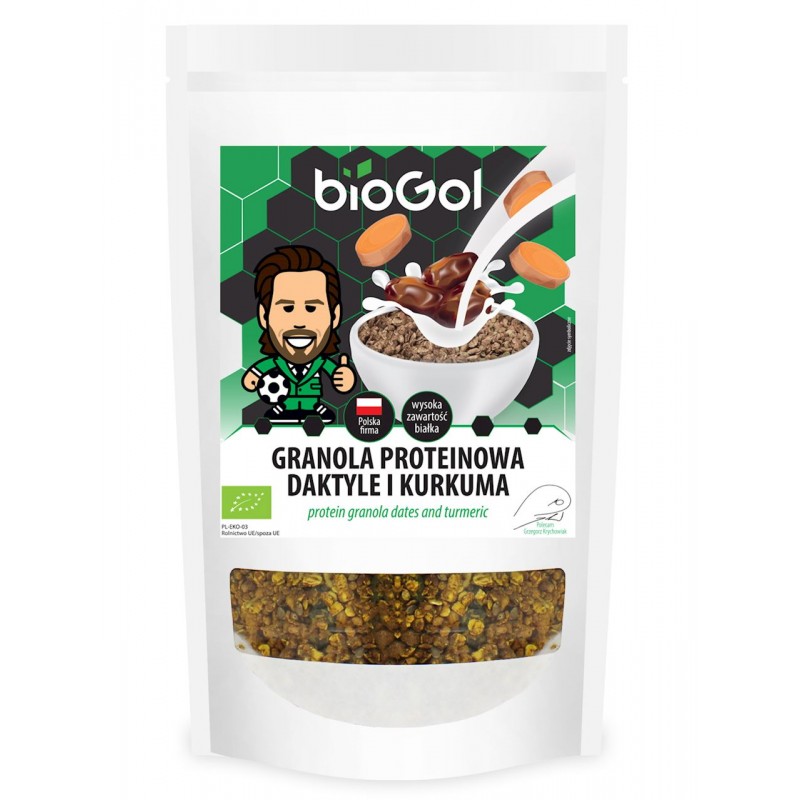 GRANOLA PROTEINOWA DAKTYLE I KURKUMA BIO 200 g - BIOGOL