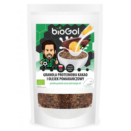 GRANOLA PROTEINOWA KAKAO I OLEJEK POMARAŃCZOWY BIO 200 g - BIOGOL