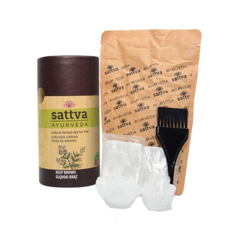 HENNA GŁĘBOKI BRĄZ ECO 150 g - SATTVA (AYURVEDA)