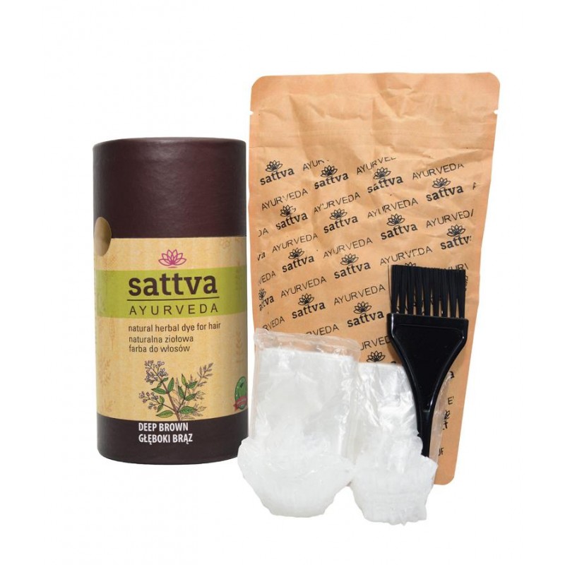 HENNA GŁĘBOKI BRĄZ ECO 150 g - SATTVA (AYURVEDA)