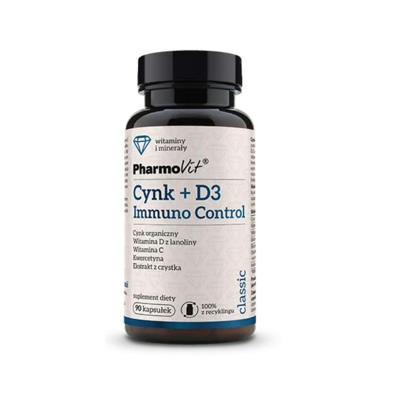CYNK + D3 IMMUNO CONTROL BEZGLUTENOWY 90 KAPSUŁEK - PHARMOVIT (CLASSIC)