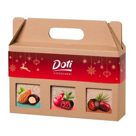 ZESTAW ŚWIĄTECZNY - BAKALIE W CZEKOLADZIE BIO 3 RODZAJE 150 g - DOTI (PRODUKT SEZONOWY)