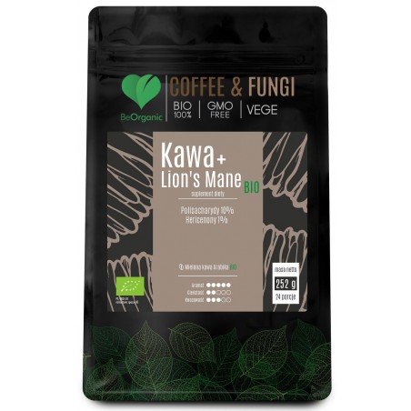 KAWA MIELONA ARABICA + LION' S MANE BIO 252 g - BE ORGANIC