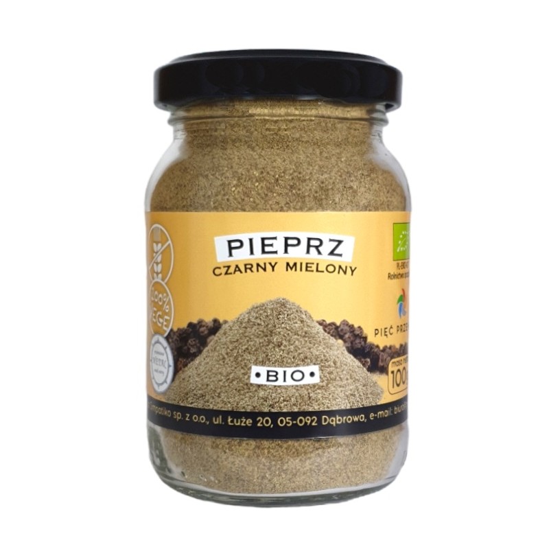 PIEPRZ CZARNY MIELONY BEZGLUTENOWY BIO 100 g - PIĘĆ PRZEMIAN