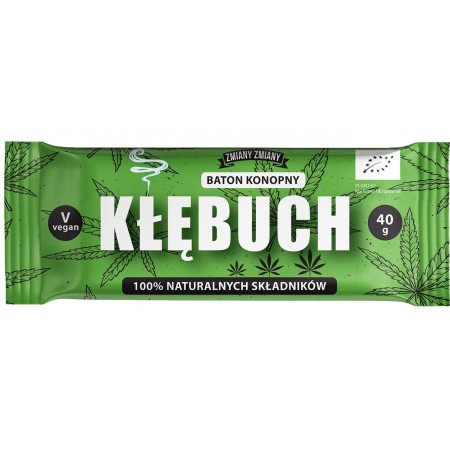 BATON BAKALIOWY Z NASIONAMI KONOPI "KŁĘBUCH" BEZGLUTENOWY BIO 40 g - ZMIANY ZMIANY