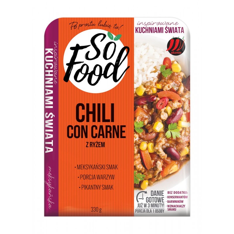 CHILI CON CARNE Z RYŻEM 330 g - SO FOOD