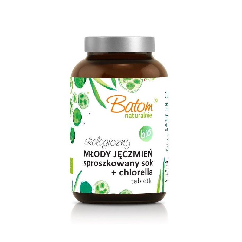 SOK Z MŁODEGO JĘCZMIENIA SPROSZKOWANY + CHLORELLA BIO 240 TABLETEK - BATOM