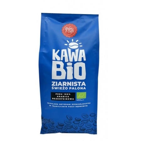 KAWA ZIARNISTA BEZKOFEINOWA ARABICA 100 % PERU BIO 1 kg - QUBA CAFFE