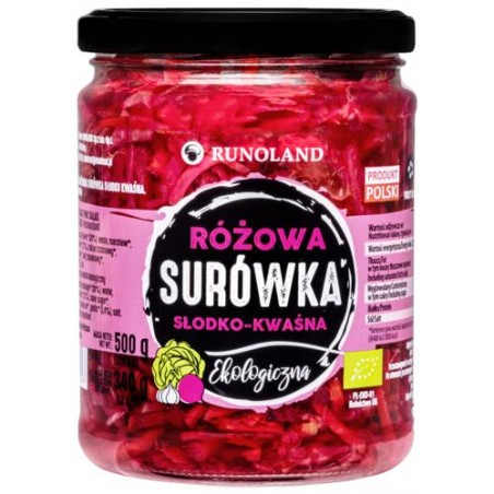 SURÓWKA Z KAPUSTY RÓŻOWA SŁODKO - KWAŚNA BIO 500 g (340 g) - RUNOLAND