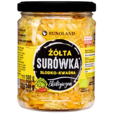 SURÓWKA Z KAPUSTY ŻÓŁTA SŁODKO - KWAŚNA BIO 500 g (340 g) - RUNOLAND