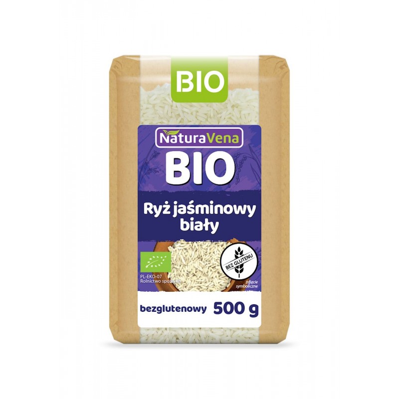 RYŻ JAŚMINOWY BIAŁY BEZGLUTENOWY BIO 500 g - NATURAVENA