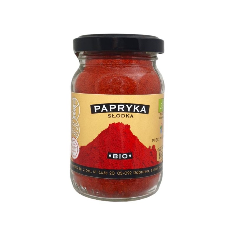 Papryka słodka mielona bezglutenowa BIO 85 g - Pięć Przemian