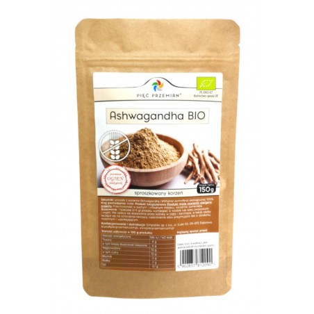 Ashwagandha bezglutenowa BIO 150 g - Pięć Przemian