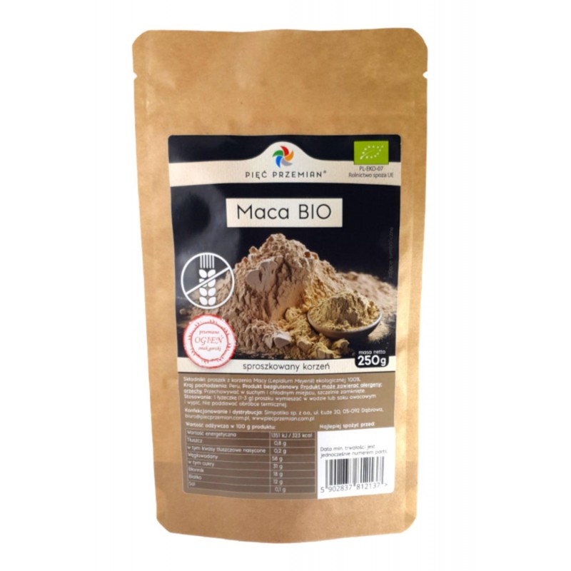 Maca bezglutenowa BIO 250 g - Pięć Przemian