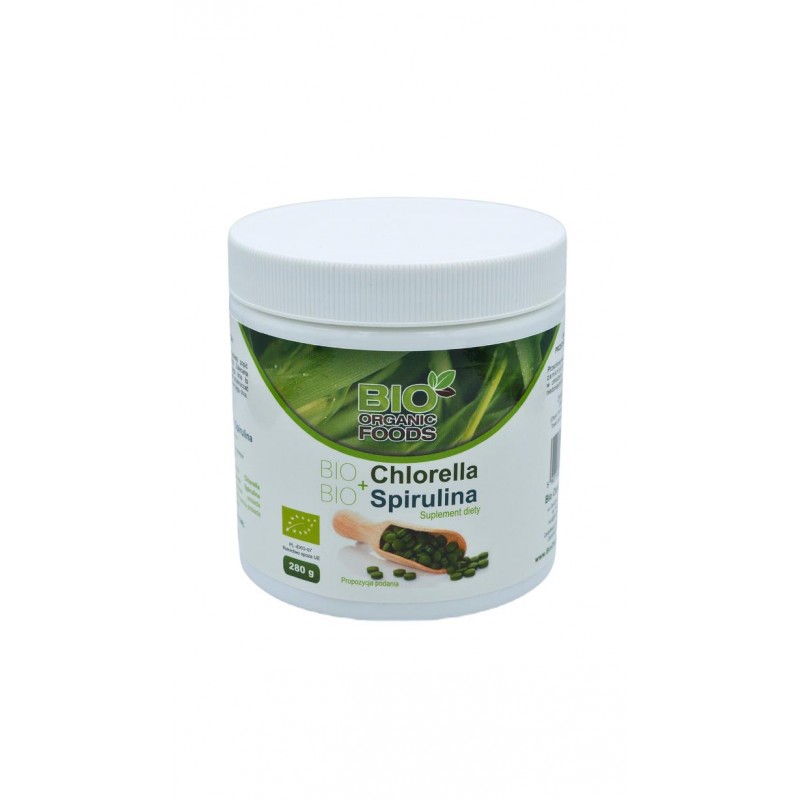 CHLORELLA PYRENOIDOSA + SPIRULINA BIO 700 TABLETEK - BIO ORGANIC FOODS